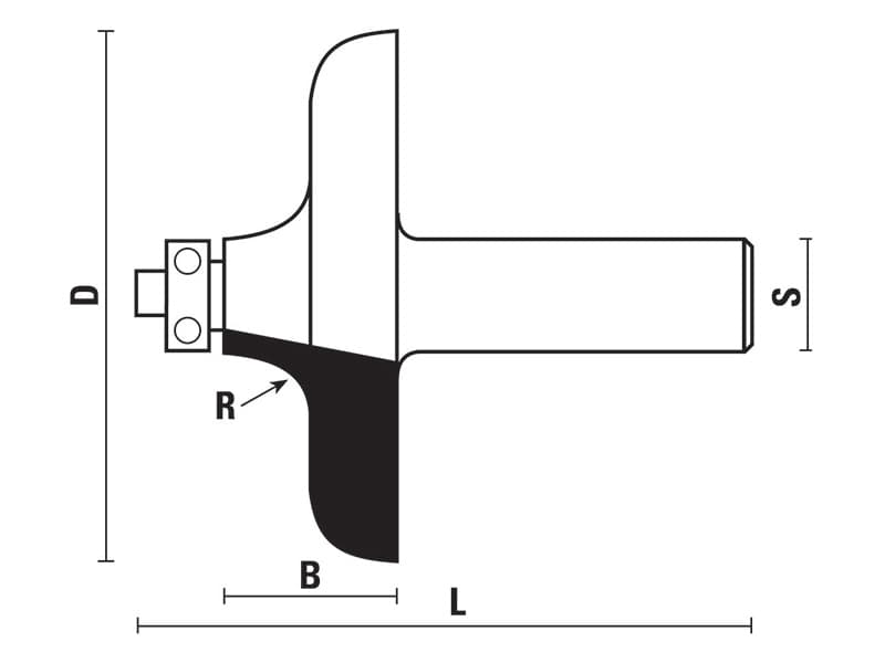 Hw handrail-table edge bits with ball bearing guide z=2 схема