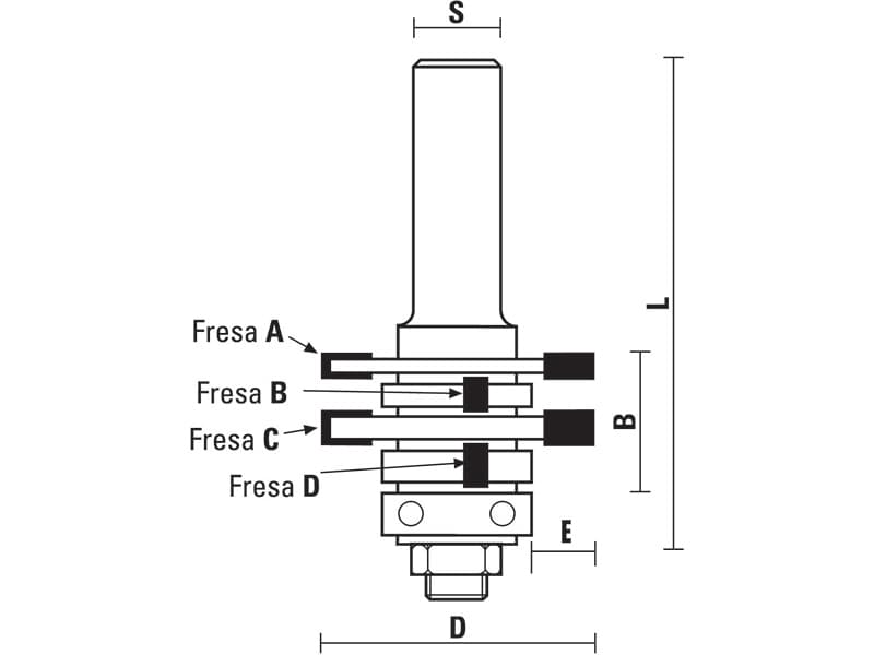 Hw slot cutter set with ball bearing guide z=2 schema
