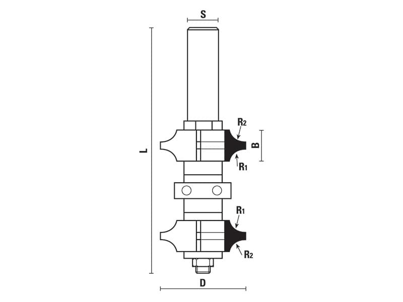 Hw double corner round assembly with ball bearing guide z=3 schema