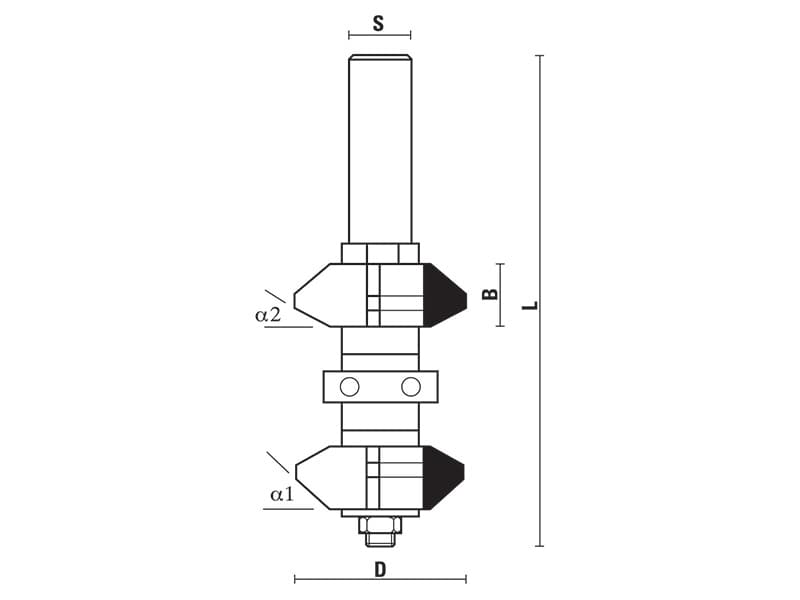 Hw double chamfer assembly with ball bearing guide z=3 схема