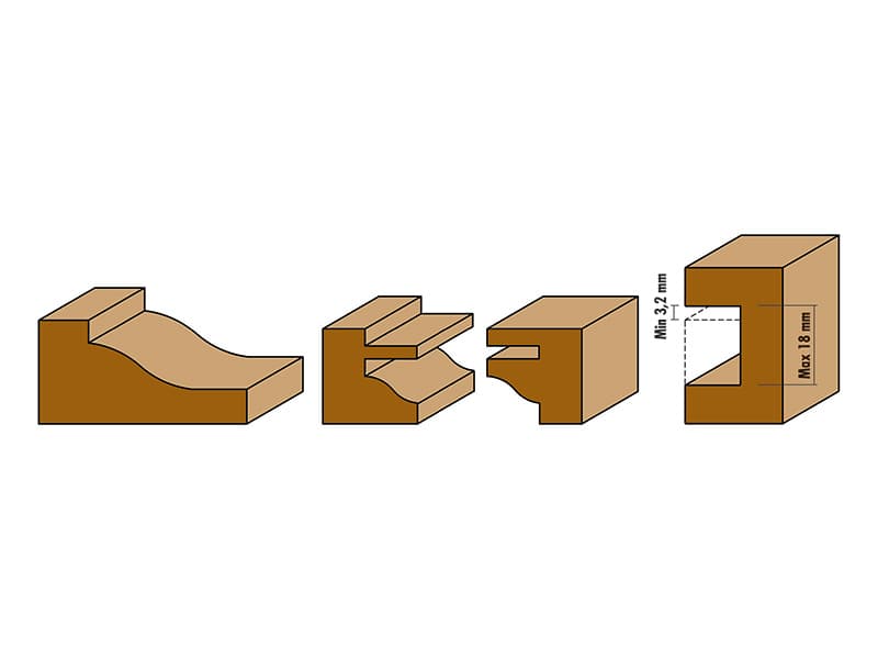 2 piece set for cabinet doors maker “type 1” schema