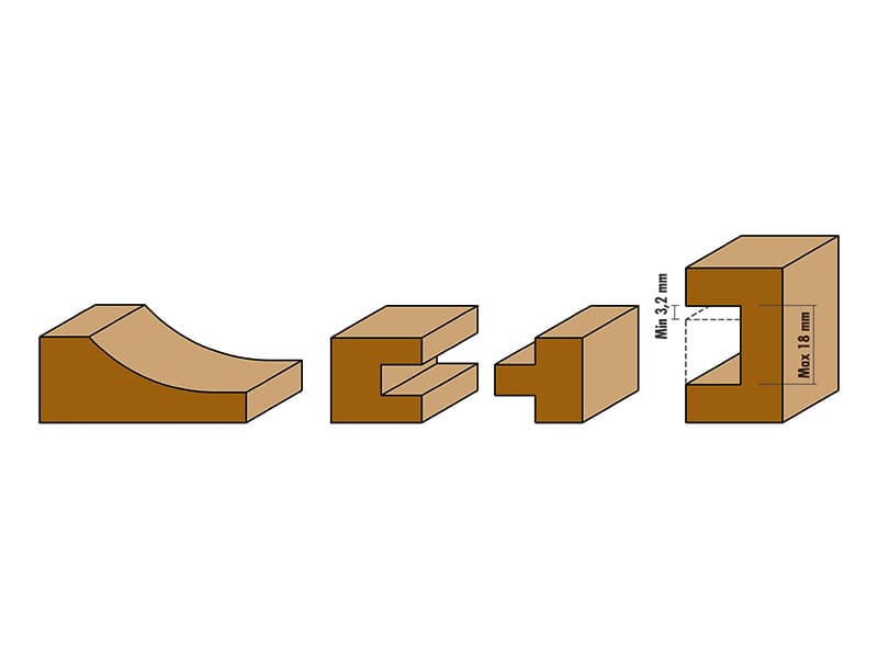 2 piece set for cabinet doors maker “type 3” schema