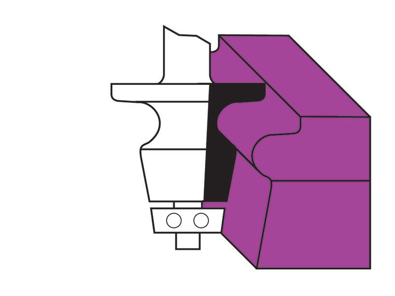 Hw undermount profile bowl bits with ball bearing guide z=2 schema