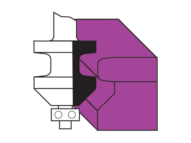 Hw bevel hob bits with ball bearing guide z=2 schema