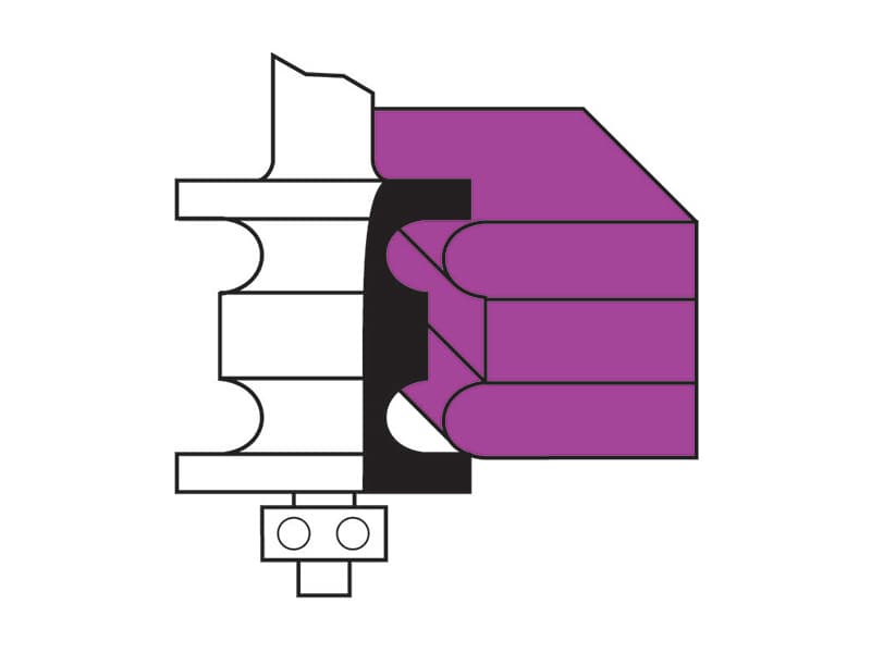 Hw double beading bits with ball bearing guide z=2 schema