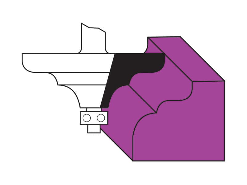 Hw edge moulding bits with ball bearing guide z=2 schema