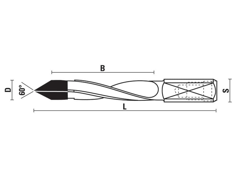 Hw through hole drill bits z=2 schema