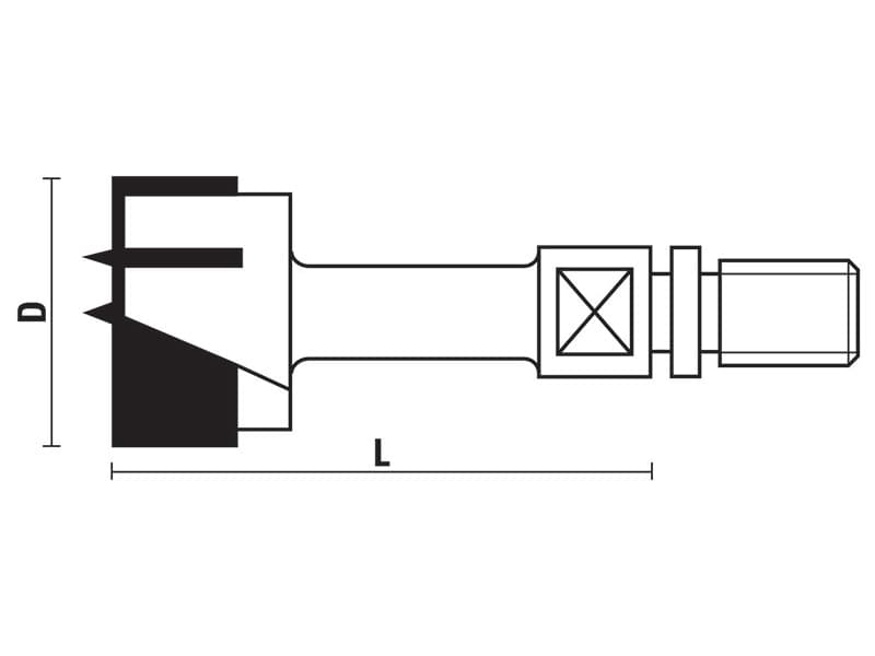Hw hinge boring bits with threaded shank z=2 schema