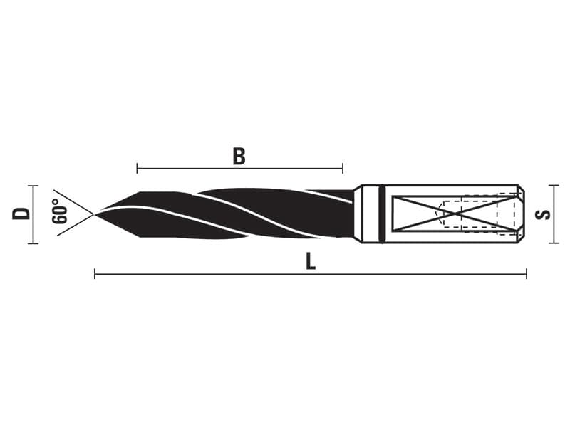 Vhw "xtrabore®" through hole drill bits z=2 - kleindia® coated schema