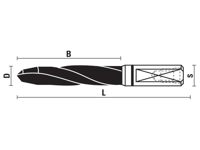 Vhw "xtrabore®" through hole drill bits z=2 - kleindia® coated schema