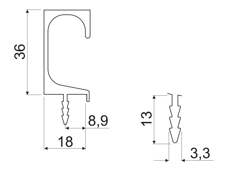 Aluminium profile LKW-7 schema