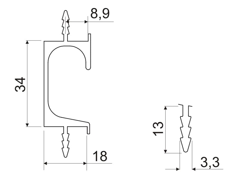 Aluminium profile LKW-17 schema