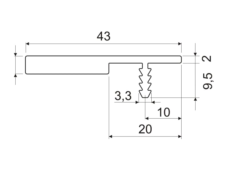 Aluminium profile UKW-12 schema