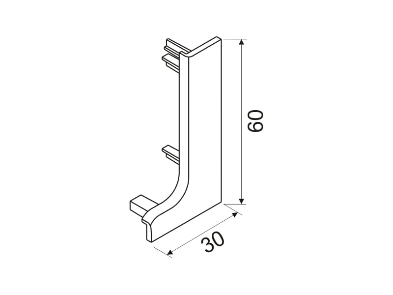 Cup for under front LED profile - L schema