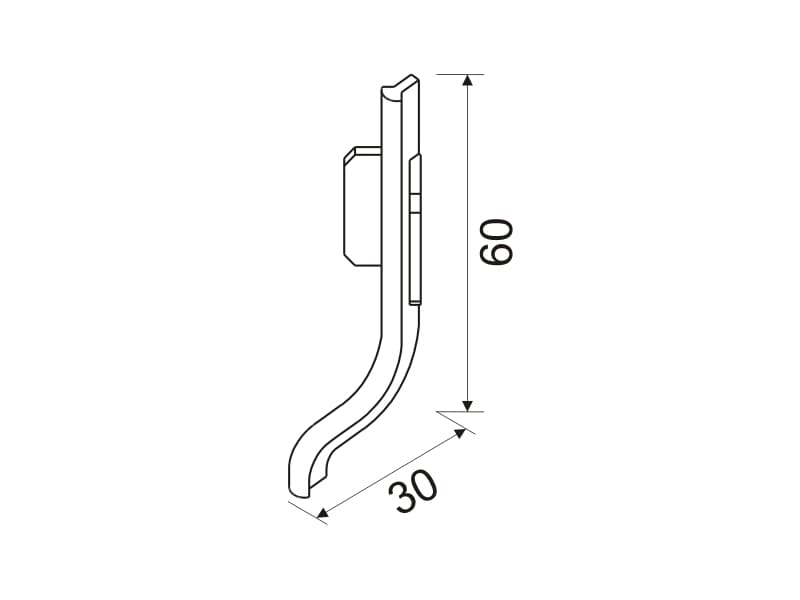 Internal corner for under front LED profile - L schema