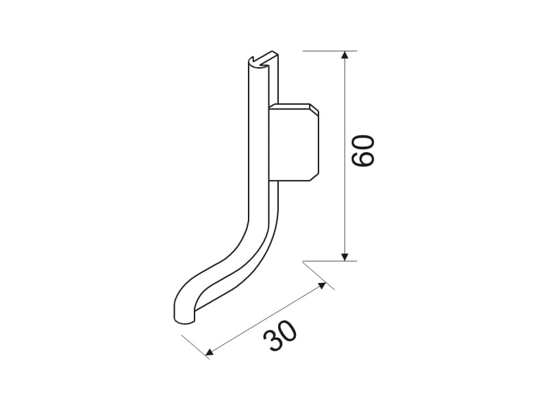 External corner for under front LED profile - L schema