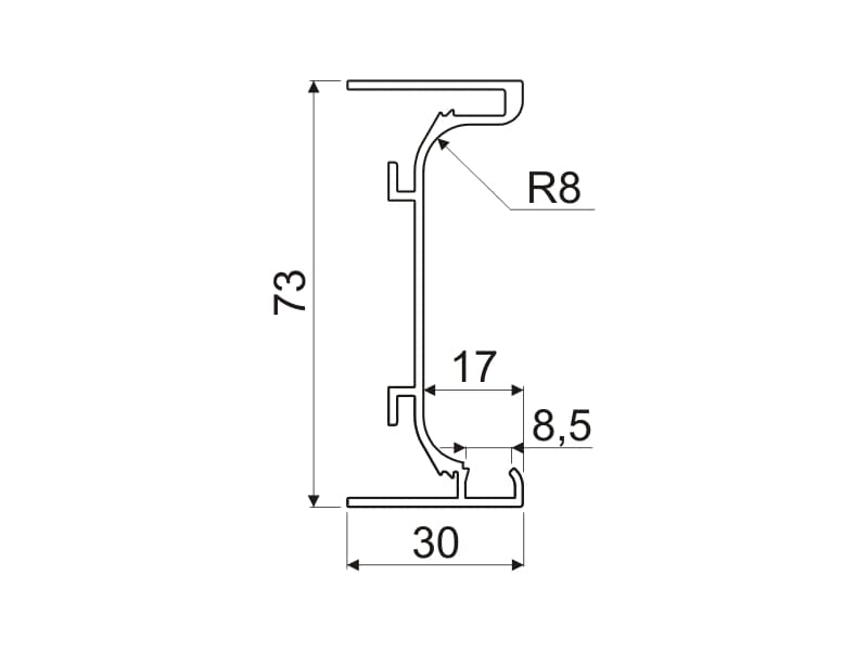 Under front LED profile - C schema
