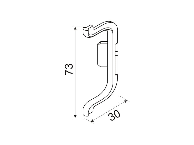 Internal corner for under front LED profile - C schema