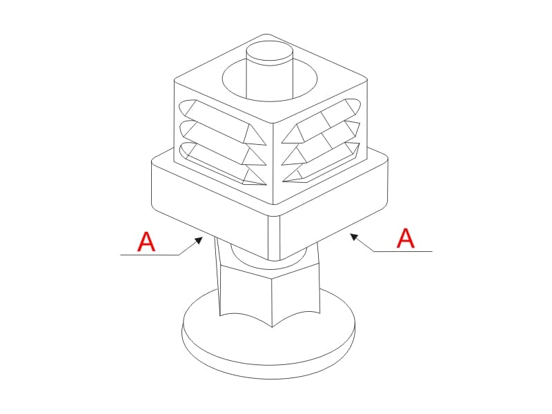 PVC adjustable plug for plint frame schema