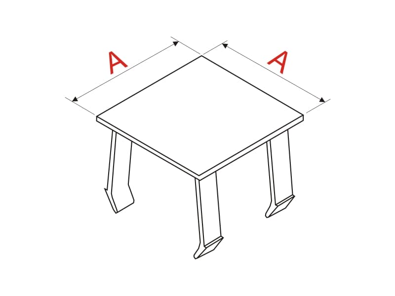 Aluminium end cup for plint frame schema