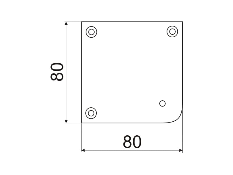Plate for round profile 40mm corner schema