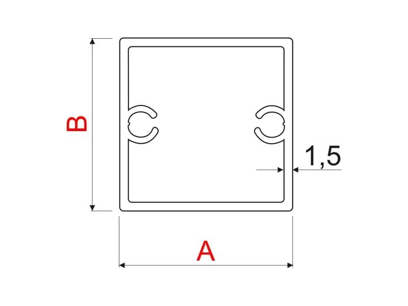 Square aluminium profile schema