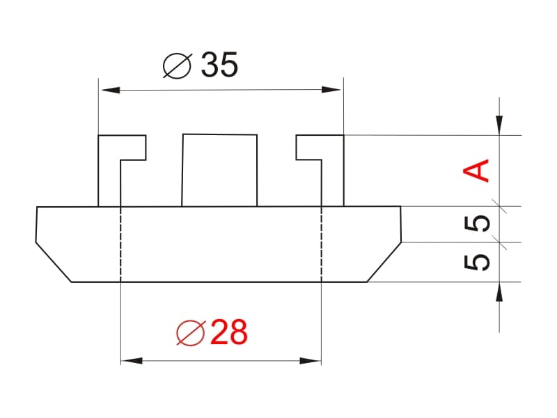 Конектор за ПВЦ тръба ф28  схема