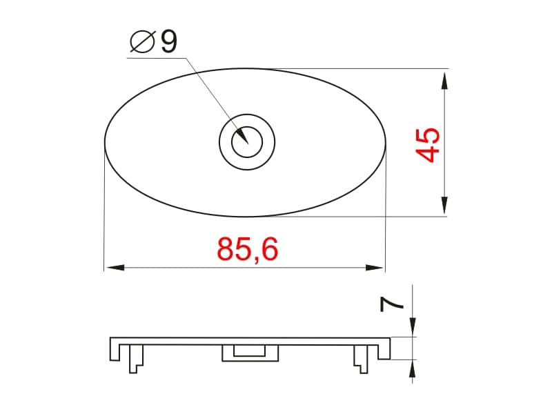 PVC cover for oval tube schema