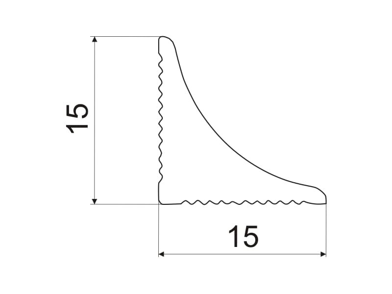 Angular aluminium profile – woterproof schema