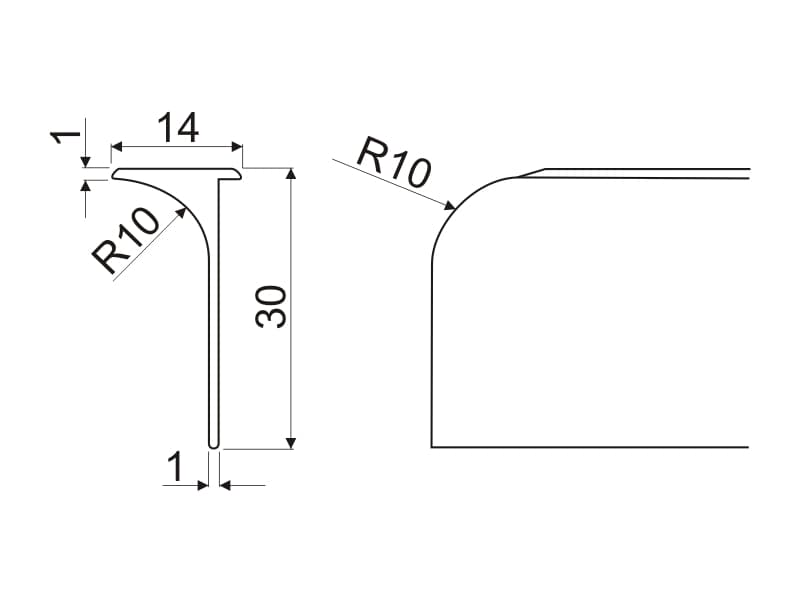 Joint corner KRONOSPAN 28mm schema