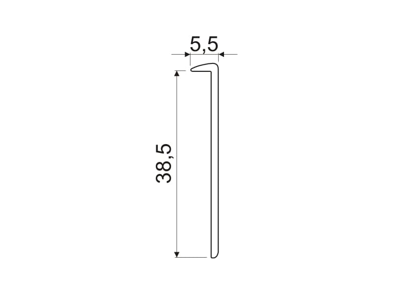 End strip QUATRTRO R3/4 38mm schema