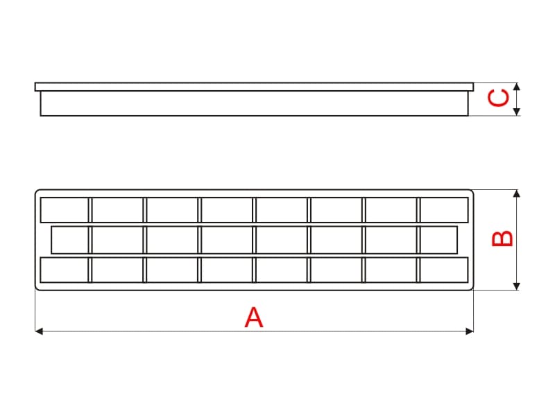 Ventilation grating PVC schema