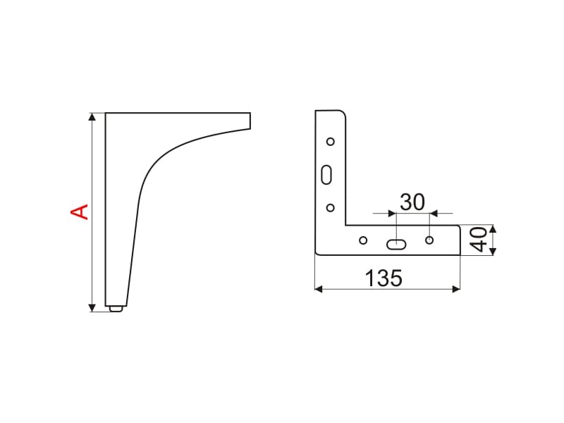 Furniture leg  NM-BD-760 schema