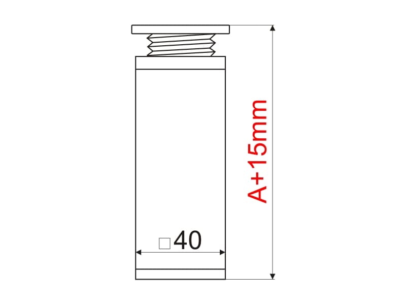 Adjustable leg 40x40 schema