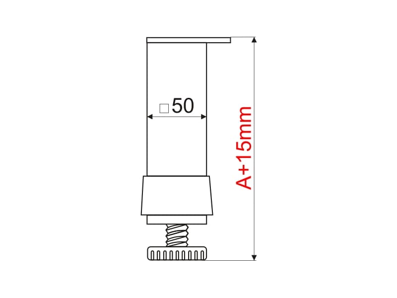 Adjustable leg 50x50 schema
