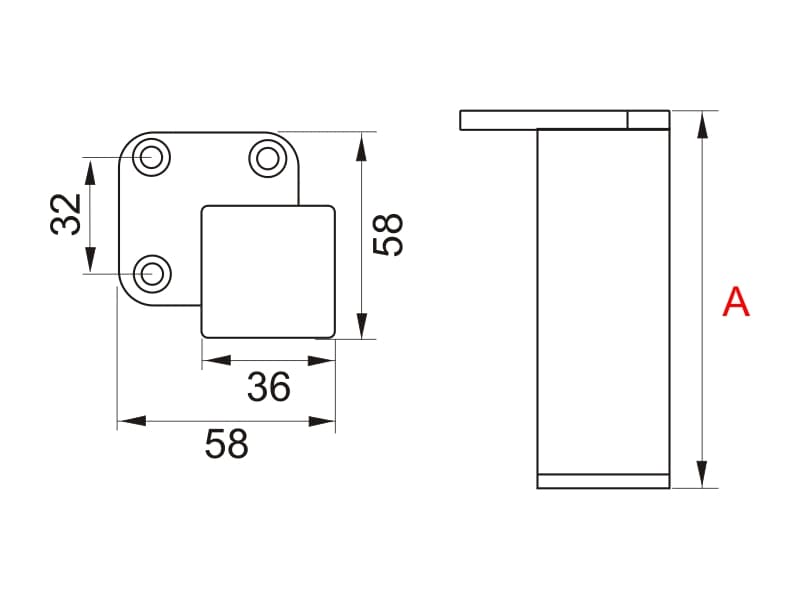 Furniture leg 36x36 schema