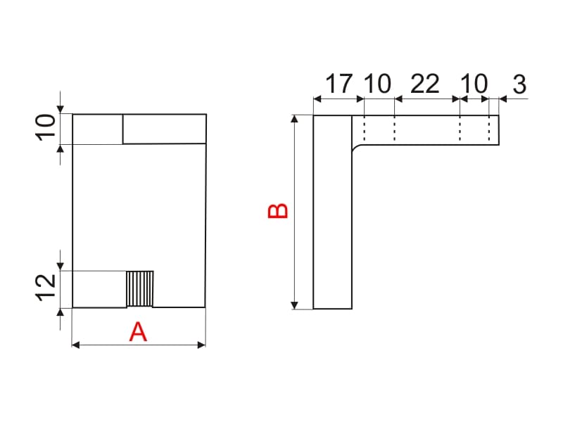 Adjustable furniture leg 45mm schema