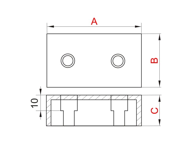 Furniture foot 61mm schema