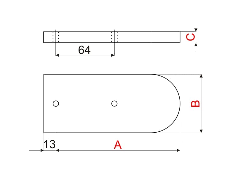Furniture foot 12mm schema