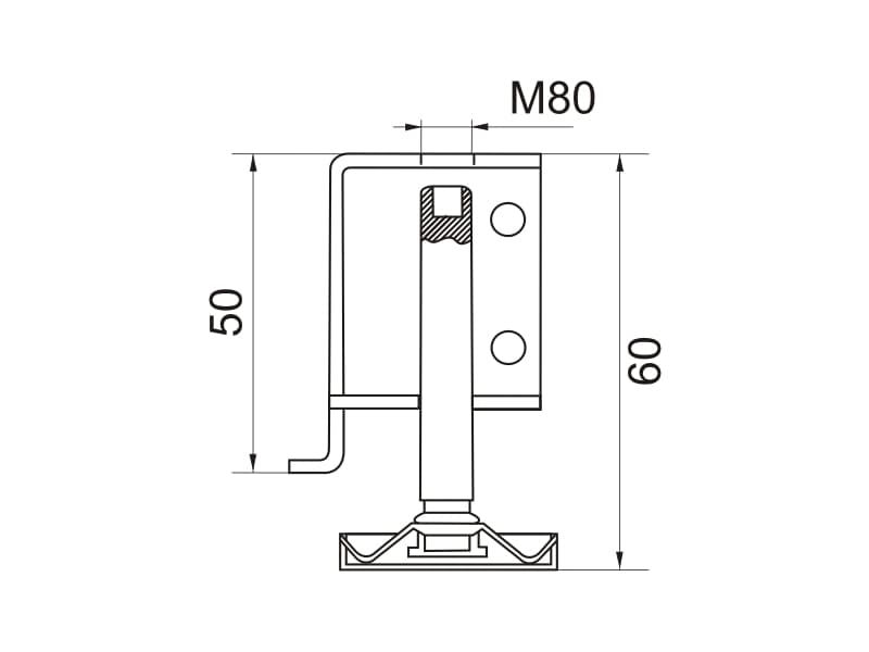 Adjustable leg ANGOLO schema