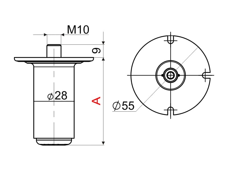Adjustable leg LV521 schema
