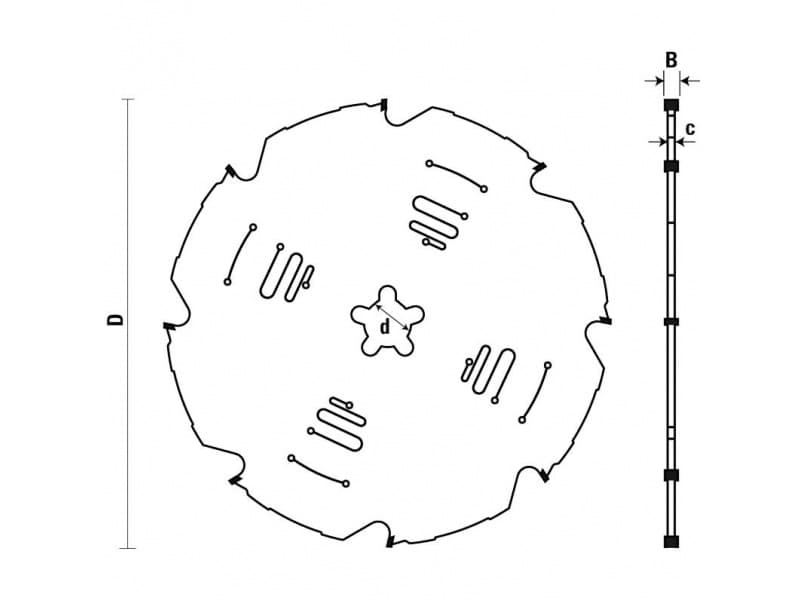 Dp saw blades for cutting abrasive materials schema
