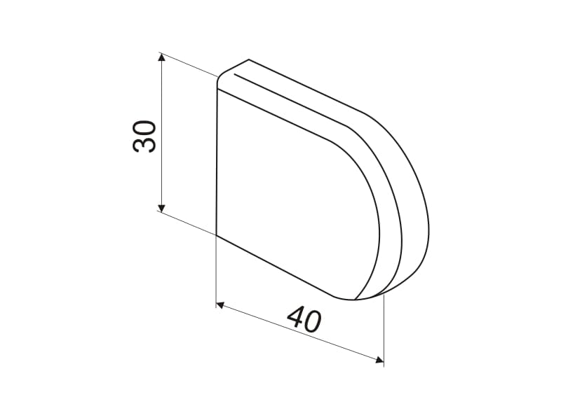 Cover cup for glass hinge - elipse schema