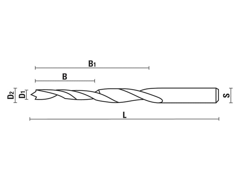 Hs anuba® step drills z=2 schema