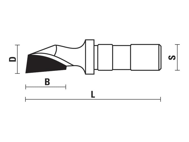 Hw/hs dovetail bits 9° - z=1 schema