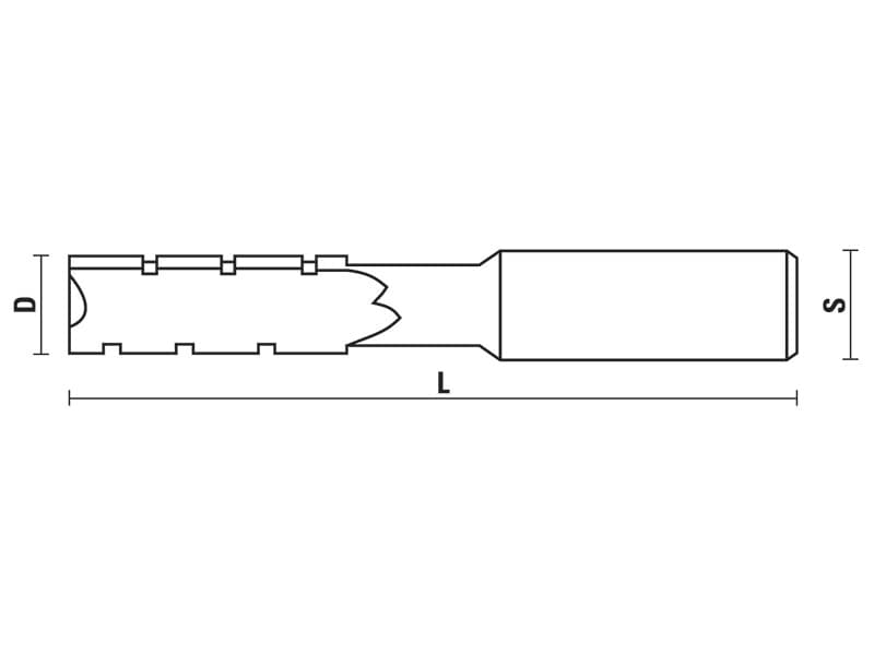 Sp slot mortising bits with chipbreaker z=2 schema