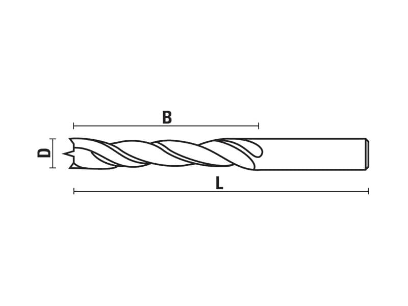 Hs brad point drills z=2 schema