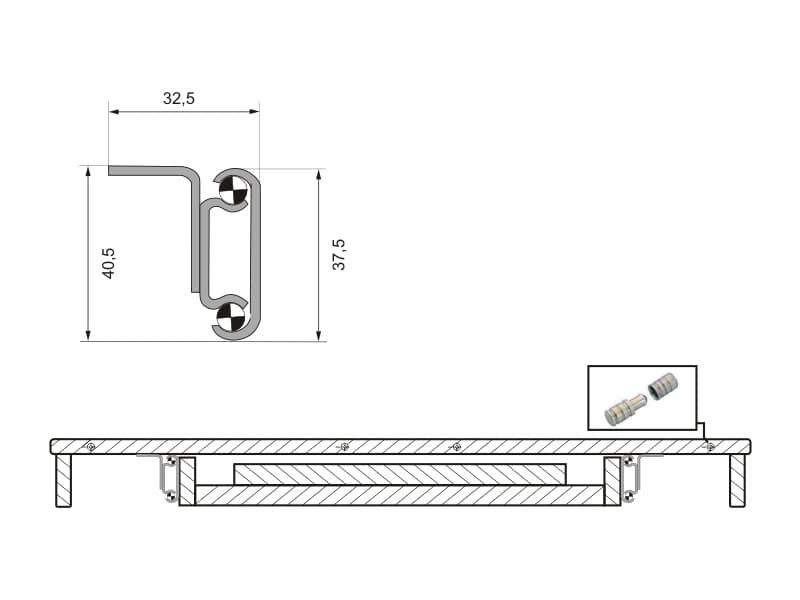 Extendable table slide, A synchronous schema