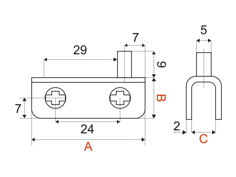 Glass pivot hinge 7mm - no drilling schema