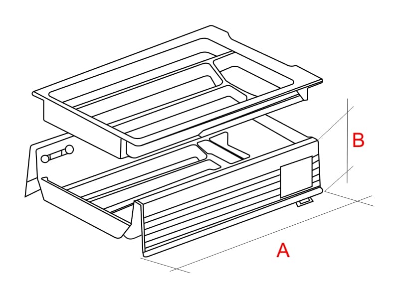 UNIVERSAL PLUS system rolling wheel drawer with organizer, JUPAL schema